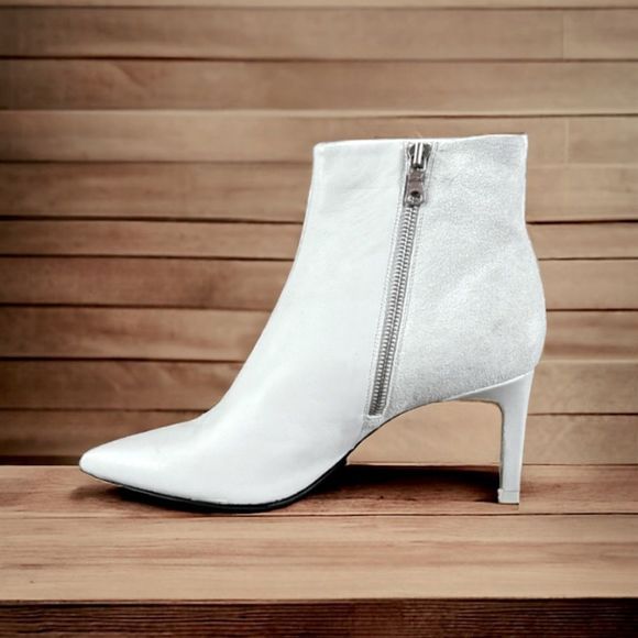Rag & Bone Beha Leather Stiletto Ankle Boot in White - Picture 7 of 17